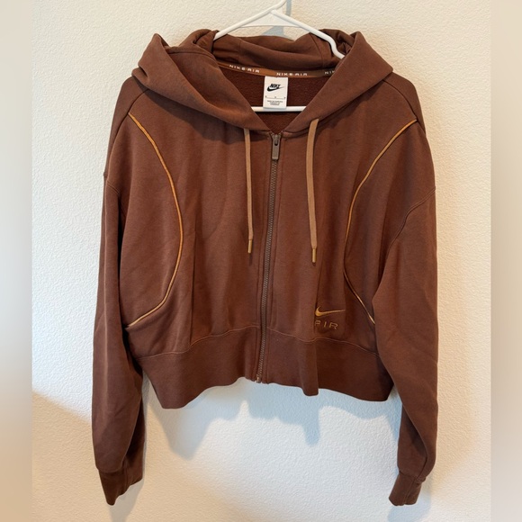 Nike Tops - Nike Air Brown Full-zip Fleece Hoodie